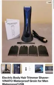 Electric Body Hair Trimmer Shaver-VINATO Waterproof Groin for Men Waterproof USB