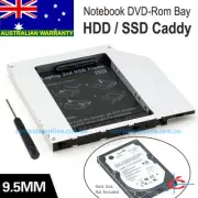 Notebook 9.5mm SATA CD ROM Optical Drive Bay for 2nd HDD Hard Drive Caddy Tray