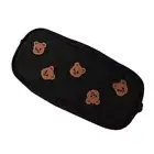 Kawaii Bear Embroidery Canvas Pencil Bag Pen for Case Kids Gift Cosmetic Station