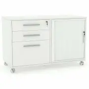 Caddy Mobile Bookcase with 1 Draw and 1 Tambour insert