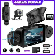2025 Dash Cam 4 Channel 360° Front Rear Inside DashCam FHD 1080P Car Camera 32GB