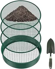 Nankoyal Gardening Metal Sieve - Gardening Sand Soil Compost Metal Sieve | Shovel Included Beginners and Professionals Planting Strainer for Friends, Neighbors