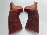 Wood Decorative Grips for S&W N , Square Butt Revolver, Opened back