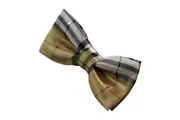 Boys Gold, Black, Red & White Plaid Patterned Bow Tie
