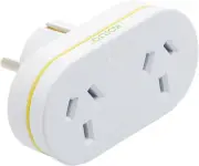 EU Double Power Adapter, 2X AUS/NZ Sockets, Use in Europe, White
