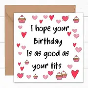 Felbridge Studio Funny Rude Birthday Card | For Girlfriend Wife Partner | Gay Lesbian LGBT Card | Witty Humour Laughter Banter Gifts | Offensive Joke Presents | 18th 20th 21st 30th 40th 50th | 6"
