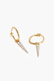 MINI PAVE SPIKE CHARM HOOPS