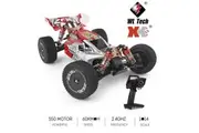 Wltoys XKS 144012 Remote Control Car 60km/h High Speed 1/14 2.4GHz Remote Control 4WD Racing Off-Road Drift Car RTR Carbon Fiber Chassis (Red)