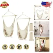 Stylish 53-Inch Cotton Rope Hammock Chairs for Indoor and Outdoor Relaxation