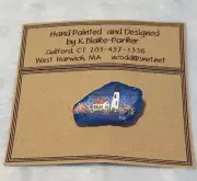 Hand Painted Sea Glass Brooch Lighthouse Signed