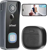 ieGeek 5MP Doorbell Camera Wireless No Subscription- Video Doorbell Wireless with Chime, Doorbell with Camera, Voice Changer, 2-Way Audio, PIR Motion Detection, 2.4Ghz WiFi, Compatible with Alexa
