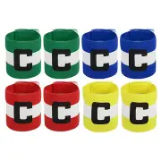 Pack of 8 Soccer Captain Armband Captain Arm Bands Green/Red/Yellow/Blue