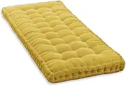 Cushion Thick Bench Cushion for 2/3 Seater Sofa, 10cm Thick Cotton Floor Seating Mattress for Home Garden Patio Swing 100cm/120cm Yellow Color Size 180x40cm