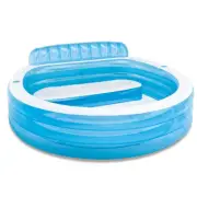 Intex Outdoor Oval 229x 218cm Inflatable Swim Center Family/Kids Pool w/Bench