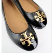 NIB Tory Burch EVERLY Ballet Nappa Leather Black 6-8