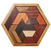 DIY Wooden IQ Game Jigsaw Intelligent Tangram Brain Teaser Puzzle Kids Toys