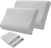 Contour Pillow Covers 2 Pack Replacement Pillow Case for Memory Foam Neck Pillow,Pillow Protector for Tempurpedic Pillow Latex Pillow Cervical Pillow,Soft Cotton Hidden Zippered