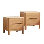 MIUZ 2x Bedside Table Bed Side Tables Drawers Side Tables Solid Timber American Oak Wood Nightstand