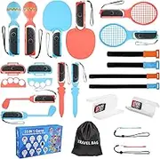 Switch 2 Sports Accessories Bundle for Nintendo Switch 2 Games, 23 in 1 Family Party Bundle Pack for Nintendo Switch2 Bundle Kits with Tennis Rackets, Golf Clubs, Swords, Leg Straps, Carry Bag