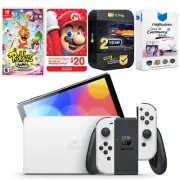 Nintendo Switch White OLED + Rabbids: Party of Legends + $20 eShop Gift Card