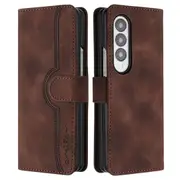 For Samsung Galaxy Z Fold4 5G Leather Phone Case With Heart Pattern