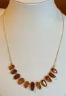 Threaded & Vermeil Chain 17.5" Necklace with Baltic Cognac Amber Beads