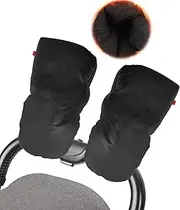 Hand Warmers for Prams, Gloves, Waterproof, Windproof, Warm, Pram Handmuff, Black Pram Muff Plush Inside for All Pushchairs and Buggies