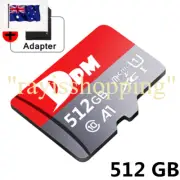 DPM 512GB GREY/RED Micro SD TF Card, A1 XC MicroSD Adapter Memory Storage