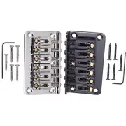 6 String Roller Saddle Hardtail Bridge with Wrench Screws for Electric Guitar B