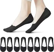 SSKHE Women Ice Silk No Show Socks, 4 Pairs Invisible Socks Non Slip Socks Ultra Low Cut Liner Socks Boat Socks for Adults