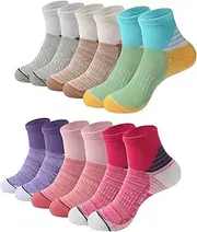 [BUDERMMY] Thermal Sports Socks Cushioned Trainer Socks 6 Pairs Running Socks for Women Cotton Walking Ankle Athletic Socks Ladies