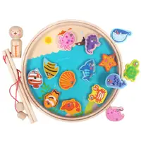 在飛比找蝦皮購物優惠-【Choo】兒童磁性木製釣魚游戲磁性海洋木製釣魚玩具