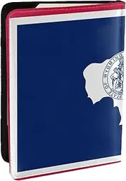[JEJEA] Wyoming State Flag Print Travel Organizer Credit Cards Case Passport BookPassport Holder Cover Wallet forTraveling,, Black, One Size