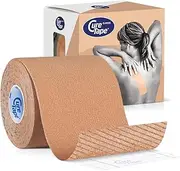 CureTape Classic Uncut Extra Wide Kinesiology Tape 7.5cm (3 Inch) | Hypoallergenic & Waterproof Kinesiology Tape | Physio Tape for Pain Relief, Muscle & Join Support | Great Adhesion | Beige