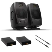 Adam Audio D3V Black Active Desktop Monitoring System w/ 2x Pad & Male Cable KIT