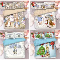 在飛比找蝦皮商城精選優惠-歐美動漫系列彼得兔床單 比得兔床包組 標準雙人床包 單人加大