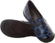 [Landau] Footwear Rx Women's Slip On Shoe, Blue Leopard, 6
