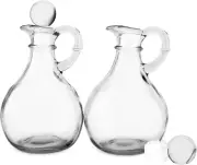 Cornucopia Glass Oil and Vinegar Cruets (Set of 2); round Glass Oil Dispenser Bo