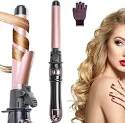 ShiEXiu Newest 28mm/1.1 inch Automatic Curling Wand Rotating Curling Iron for Long Short Hair, Automatic Hair Curler with LED Display, Professional Hair Waver Hair Styling Irons Fast Heating Wand