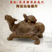Aquarium Fish Tank Ornament Ceramic Dragon Turtle Statue Home Feng Shui Decor