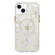 Case-Mate Floral Gems Magnetic Case For iPhone 15 Plus - Gold