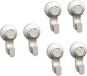 Cabilock 3sets Heavy Duty Suction Cup Hooks Strong Locking Removable Wall Hangers for Bathroom Kitchen Vacuum Suckers for Towels Loofahs Utensils White 2pcs*3