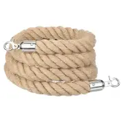 7ft x 1.1 Inch Crowd Control Jute Stanchion Rope with Snap Hooks