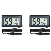 2-Pack Mini Digital Hygrometer Thermometer Gauge with Probe LCD Display Temperat