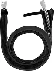 6.3ft CPAP Hose Cover for Heated Tubing, Waterproof Leather Cat Proof Heated CPAP Tubing Cover, Double-Sided Full Length Zipper CPAP Tube Cover for Prevent Condensation, CPAP Hose Cover(Black)