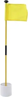 Golf Flagstick, Putting Green Flag for Practice, Golf Pole Pin Flagpole, Golf Hole Cup Nylon Golf Flags, Portable Mini Golf Flag, Sticks 2 Section, for Yard Golf Course (Yellow)