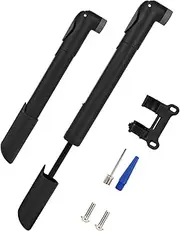 Mini Bicycle Pump - Portable 100 PSI Air Pump Compatible with Presta and Schrader Valves with Bracket and Needle Suitable for Road Bike, MTB, BMX and Balls, Frame Pumps
