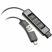 Poly DA85 Digital Adapter – USB‑A & USB‑C to QD Cable for Poly Headsets