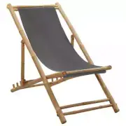 Patio Deck Chair Sling Chair for Balcony Deck Porch Bamboo and Canvas vidaXL