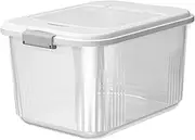 Rice Storage Container 6Kg Grain Storage Container Moisture ＆ Dust Proof BPA Free Cereal Dispensers Clear Rice Dispenser with Tightly Sealed Flap Lid for Flour Pet Food Nut